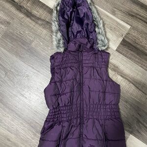 New York & Company Deep Purple Puffer Vest for women size small